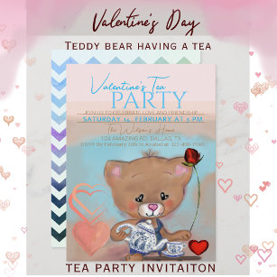 Invitation Saint Valentin Tea Party