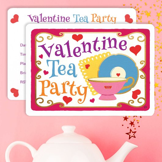 Invitation Saint-Valentin Tea Party