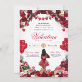 Invitation Saint Valentin Thème Sweet 16 Anniversaire (Devant)