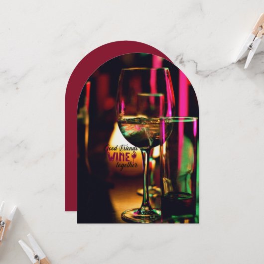 Invitation Saint Valentin Vin Charcuterie Ami Fête (Devant/Arrière en situation)