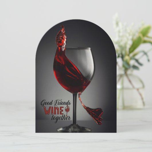 Invitation Saint Valentin Vin Charcuterie Ami Fête (Debout devant)