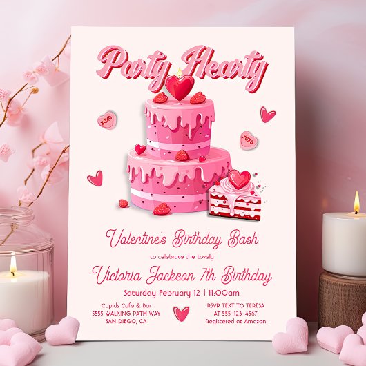 Invitation Saint Valentin's Anniversaire de fête