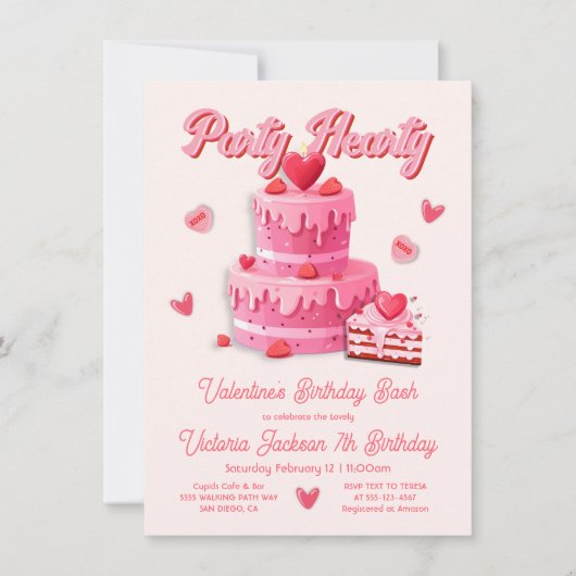 Invitation Saint Valentin's Anniversaire de fête (Devant)