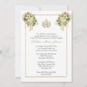 Invitation Sainte Communion Catholique Blanc Floral (Dos)