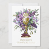 Invitation Sainte Communion catholique Élégante Eucharistie f (Devant)