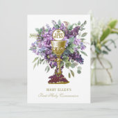 Invitation Sainte Communion catholique Élégante Eucharistie f (Debout devant)