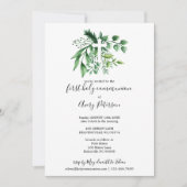 Invitation Sainte communion de croix botanique verte de (Devant)