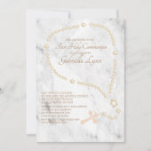 Invitation Sainte communion de perles de chapelet de perle (Devant)