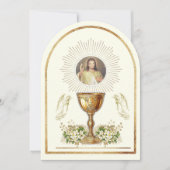 Invitation Sainte Communion Divine Miscy Floral (Devant)