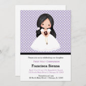 Invitation Sainte Communion fille * choisir la couleur arrièr (Devant / Derrière)