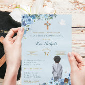 Invitation Sainte Communion Noir Africain Américain Garçon Bl