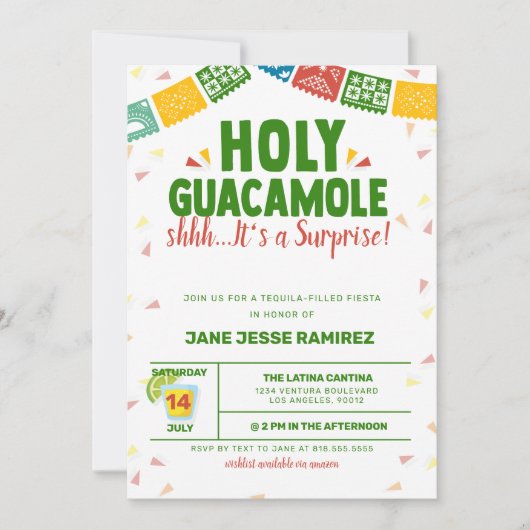 Invitation Sainte Fiesta Surprise de Guacamole (Devant)