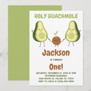 Invitation Sainte Guacamole Fête d'anniversaire d'avocat