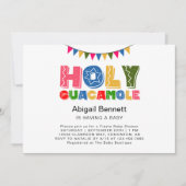 Invitation Sainte Guacamole Fiesta Baby shower Kawaii Avocado (Devant)