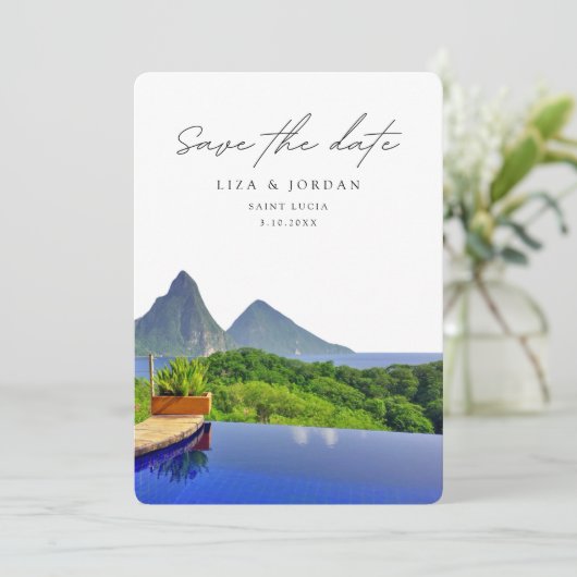 Invitation Sainte-Lucie Enregistrer la date Mariage Pittoresq (Debout devant)