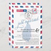 Invitation Sainte-Lucie Mariage Récent Réception Poste Aerien (Devant / Derrière)