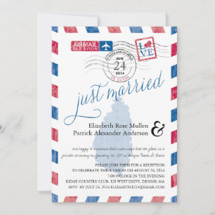 Invitation Sainte-Lucie Mariage Récent Réception Poste Aerien