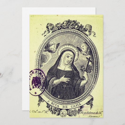 Invitation Sainte-Rita de Cascia (Devant / Derrière)