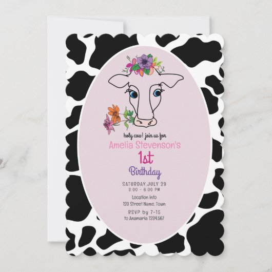 Invitation Sainte Vache 1er Anniversaire  (Devant)