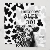 Invitation Sainte vache ! Fête d'anniversaire du pays noir et (Devant / Derrière)