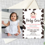 Invitation Sainte vache ! Je tourne une fête d'anniversaire<br><div class="desc">C'est une vache sacrée ! Je tourne une photo personnalisée 1er anniversaire Invitation de fête!</div>