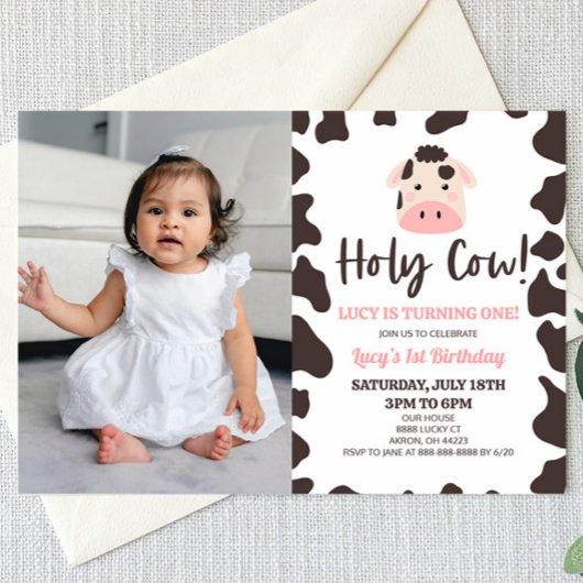 Invitation Sainte vache ! Je tourne une fête d'anniversaire