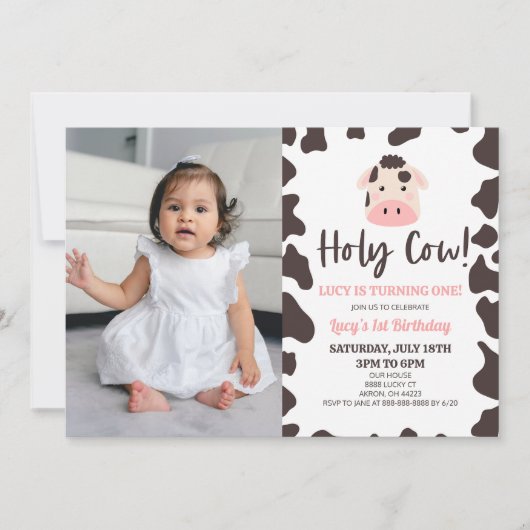 Invitation Sainte vache ! Je tourne une fête d'anniversaire (Devant)