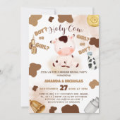 Invitation Sainte Vache Mignonne Aquarelle Révélation de genr (Devant)