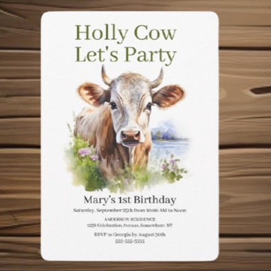 Invitation Sainte vache ! Vous êtes invité à un Anniversaire
