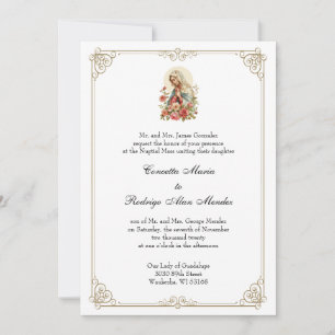 Invitation Sainte Vierge Marie Mariage Rose