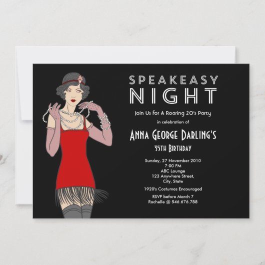 Invitation Saison 20 du Speakeasy Night Party (Devant)