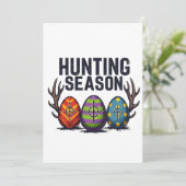 Invitation Saison Chasse Pâques Chasse Oeufs Drôle (Debout devant)
