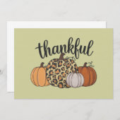 Invitation Saison Citrouille léopard Thanksgiving Halloween a (Devant / Derrière)