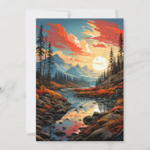 Invitation Saison d'automne en plein air fête d'anniversaire (Dos)