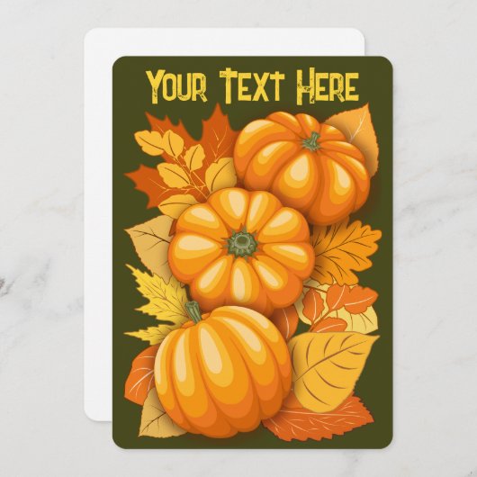 Invitation Saison d'automne Halloween Citrouille Motif (Devant / Derrière)