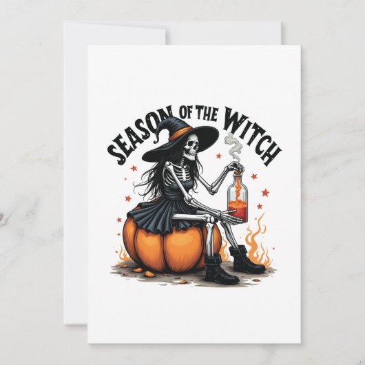 Invitation Saison de la Sorcière Halloween Effrayant Spooky W (Devant)