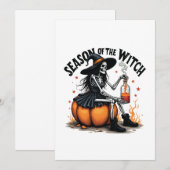 Invitation Saison de la sorcière Halloween effrayant Witch  (Devant / Derrière)
