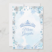 Invitation Saison de Noël bleu Géométrique Sweet 15e (Dos)