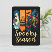Invitation Saison éffrayante avec sensibilisation à l'Hallowe (Debout devant)