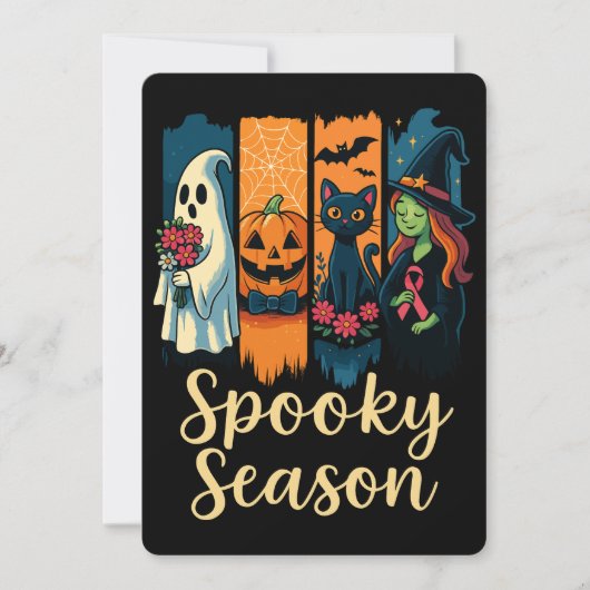 Invitation Saison éffrayante avec sensibilisation à l'Hallowe (Devant)
