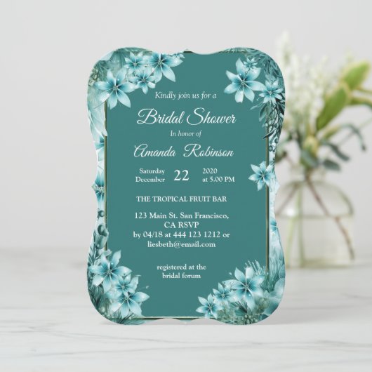 Invitation Saison festive unique de flocon de neige (Debout devant)