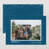 Invitation Saison neige's Greeting Family Photo Noël (Devant / Derrière)