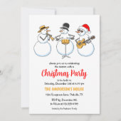 Invitation Saison Noël Fête Snowmen Jazzband (Devant)