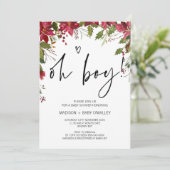 Invitation Saison Noël Oh Boy Baby shower (Debout devant)