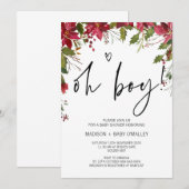 Invitation Saison Noël Oh Boy Baby shower (Devant / Derrière)