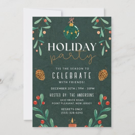 Invitation Saison Pour Célébrer Noël Fête (Devant)