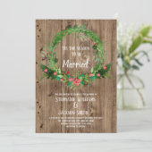 Invitation Saison Rustic Barn Wood pour être marié Mariage (Debout devant)