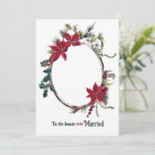 Invitation Saisonnier marié Floral Photo Mariage (Debout devant)