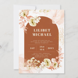 Invitation Saisons Chute Plus Tôt Mélange Boho Floral Mariage