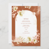 Invitation Saisons Chute Plus Tôt Mélange Boho Floral Mariage (Dos)